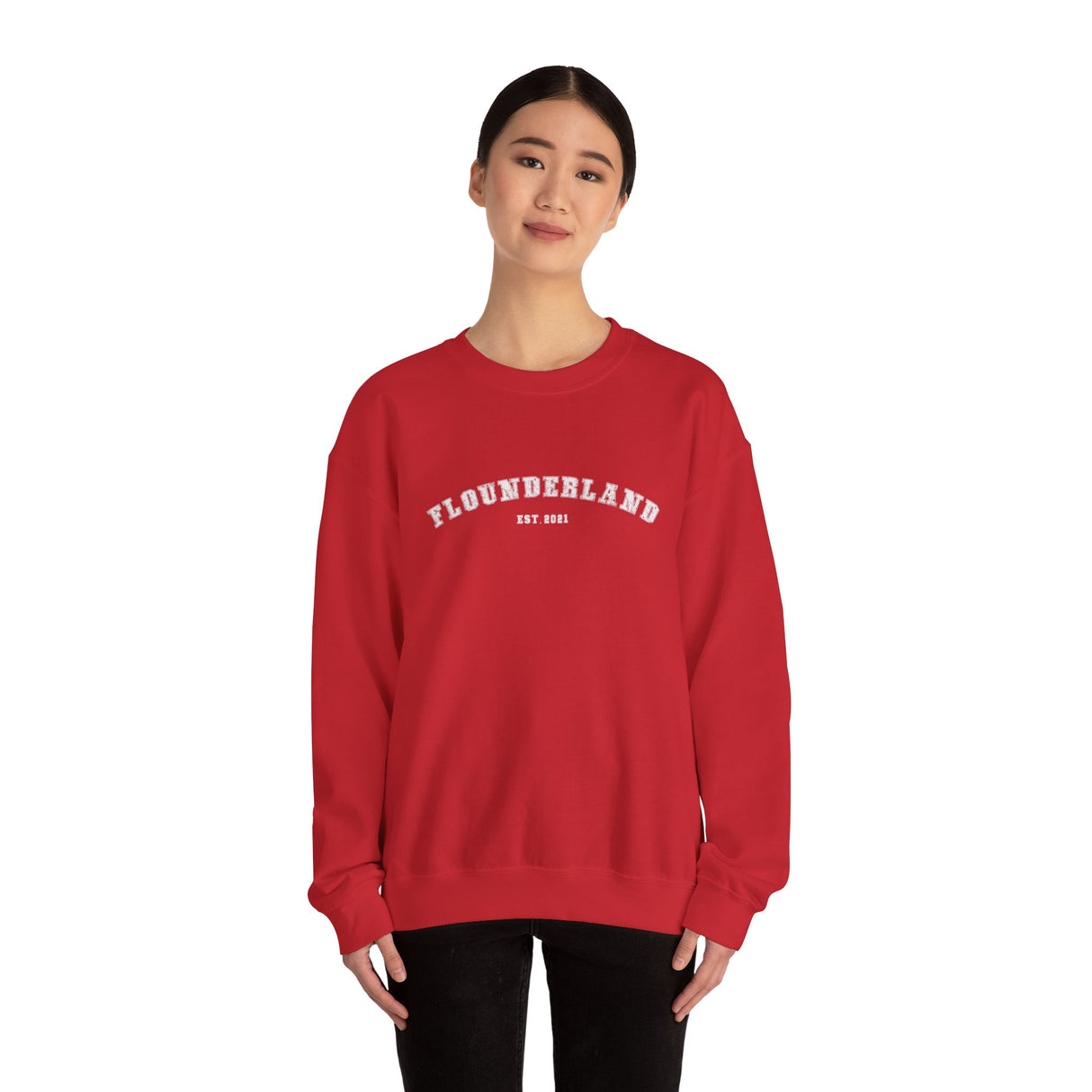 FlounderLand Collegiate Crewneck Sweatshirt — "EST. 2021"