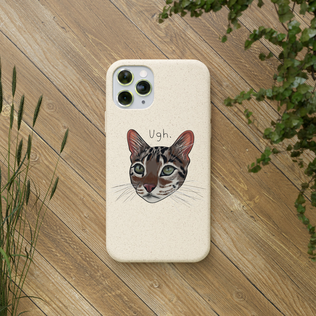 Flounder Cat UGH Biodegradable Phone Case – Eco-Friendly Protection with Personality
