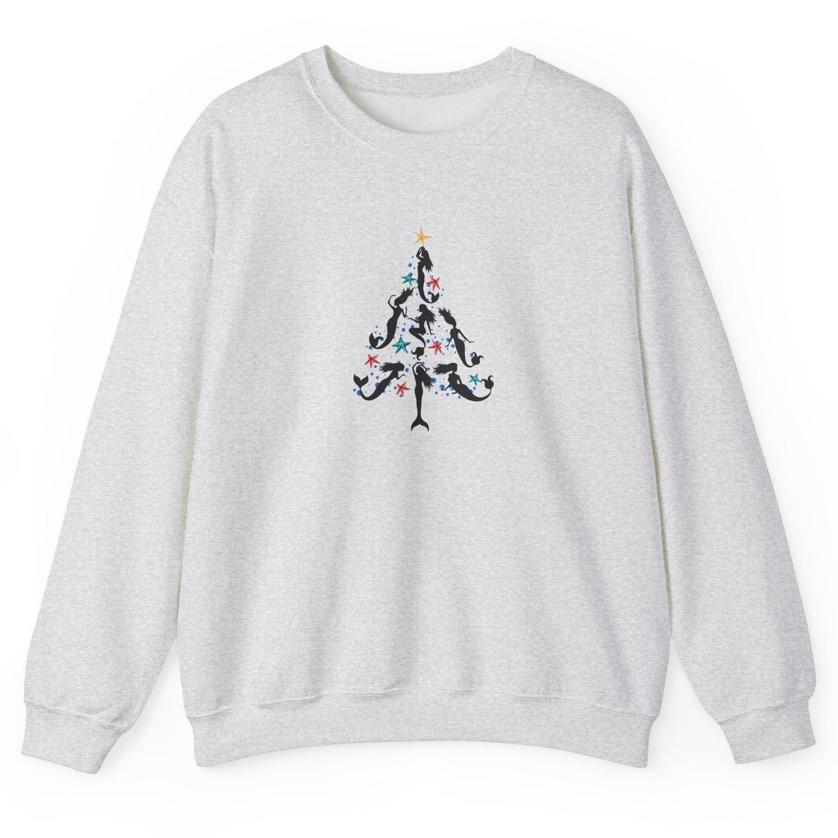 Mermaid Christmas Tree sweatshirt in ash