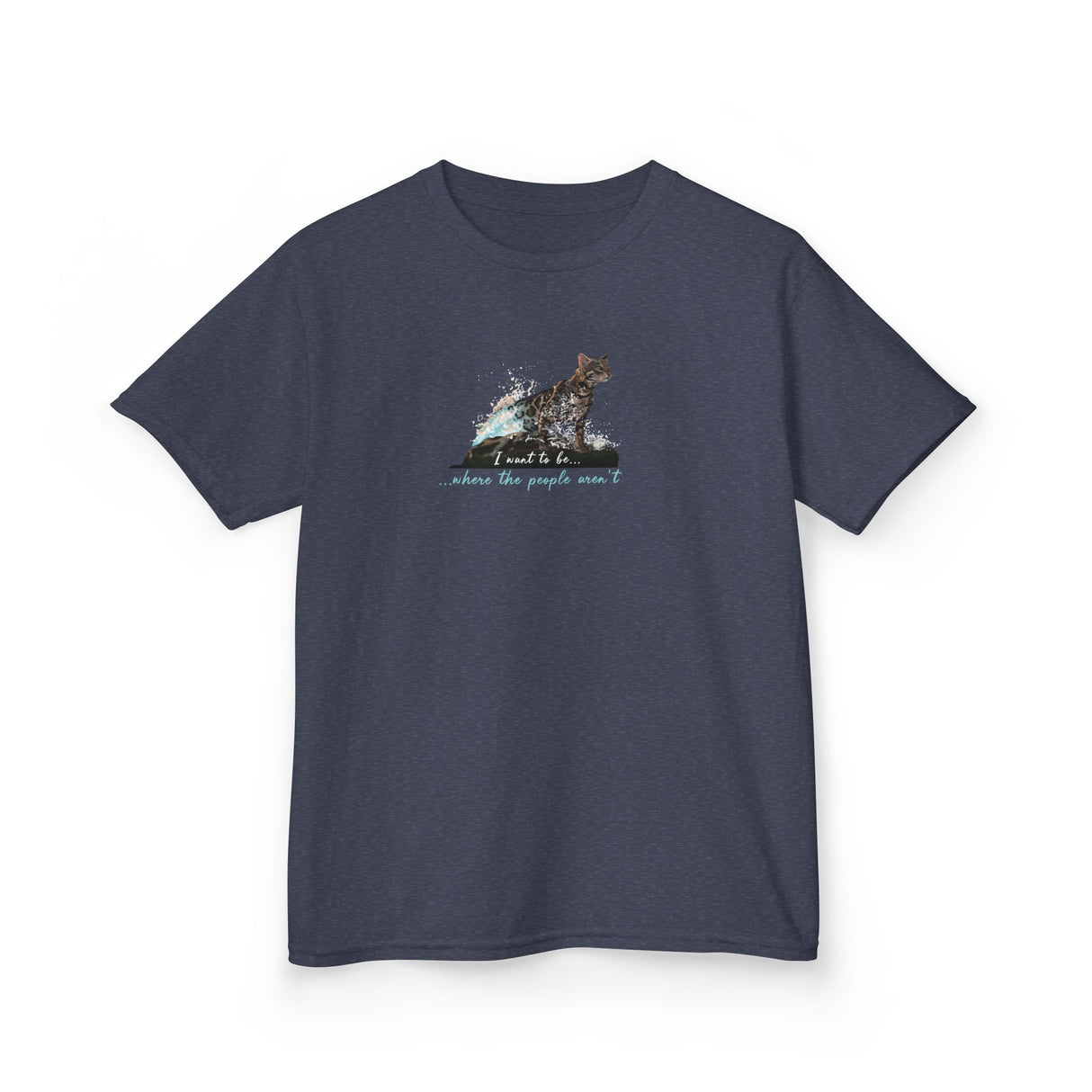 Kids Tee — "I Want to Be Where the People Aren't" Purrmaid Flounder Splash