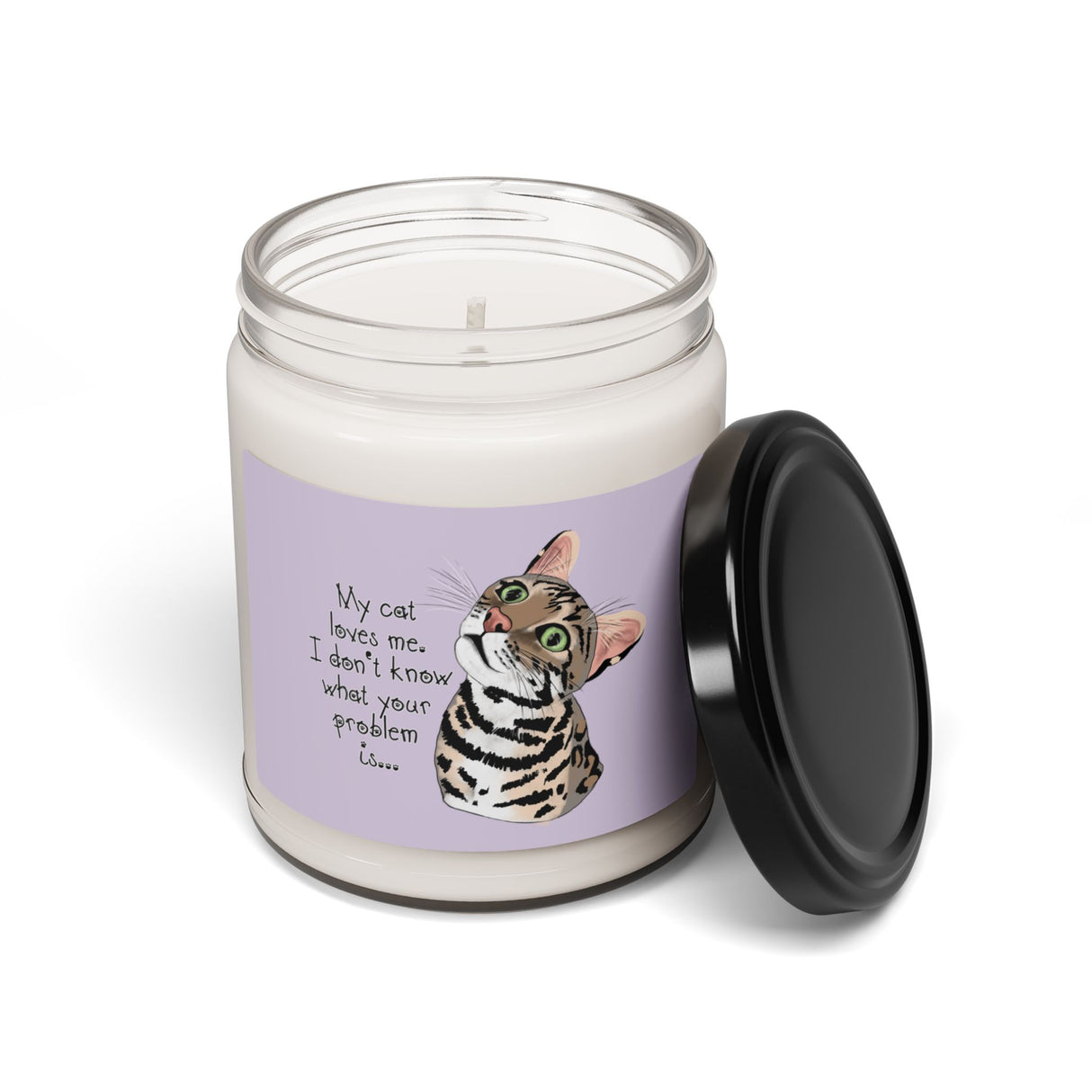 Flounder Cat - My Cat Loves Me Scented Soy Candle, 9oz – Relax & Unwind with Cozy Aromas