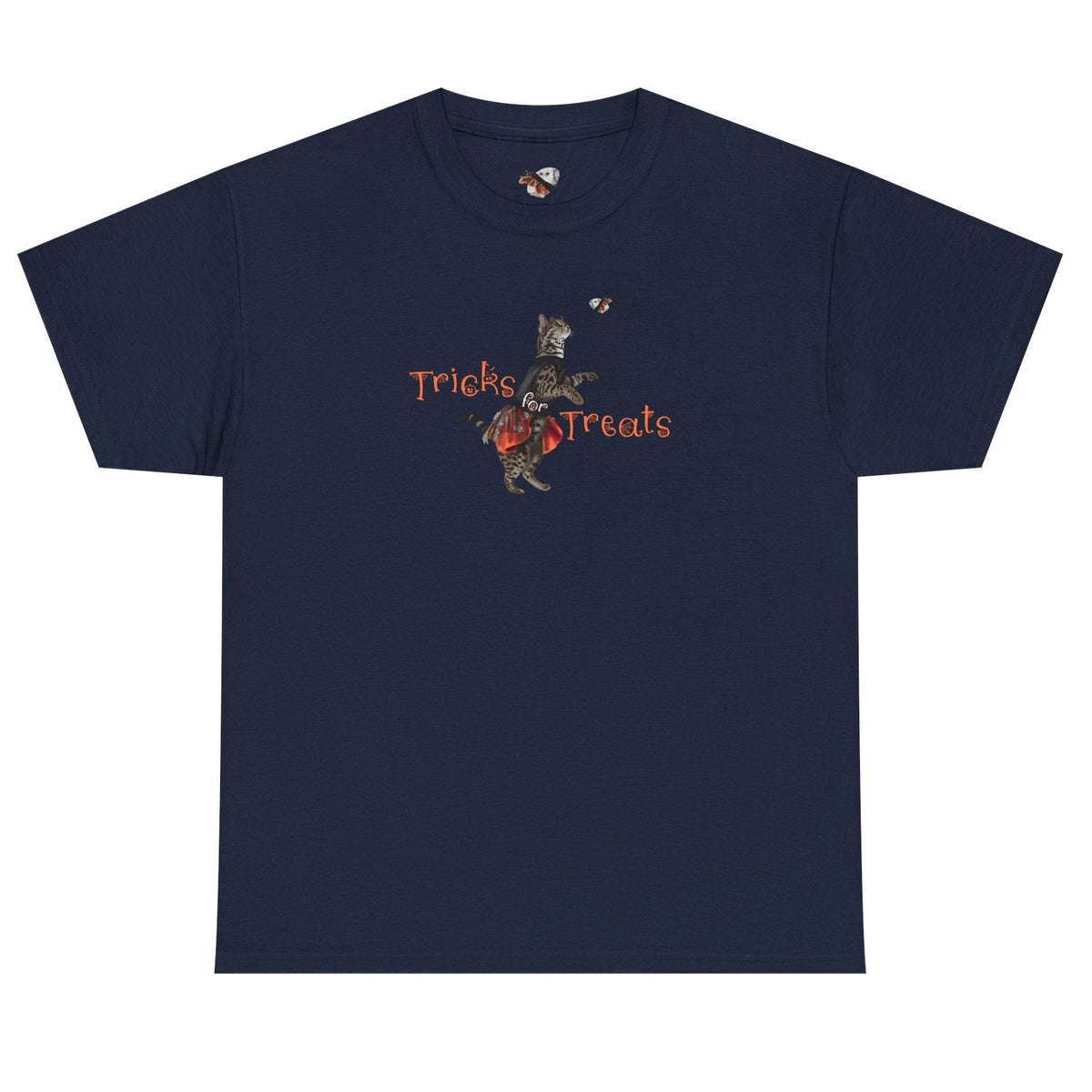 Tricks for Treats Flounder Halloween Ballet T-Shirt, shown in Navy