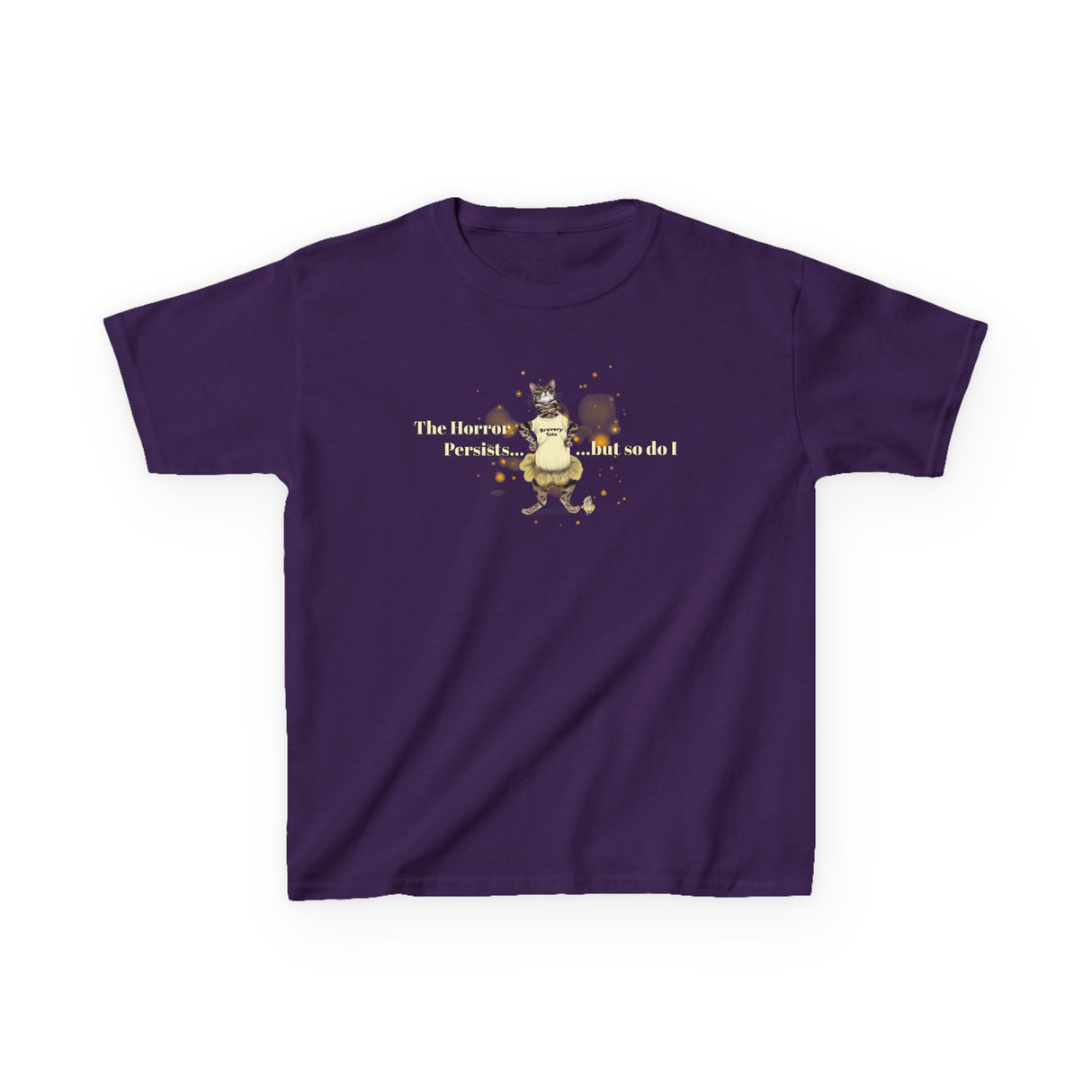 Kids Heavy Cotton™ Tee - Bravery Tutu design featuring Flounder with Mouse Toy by her side