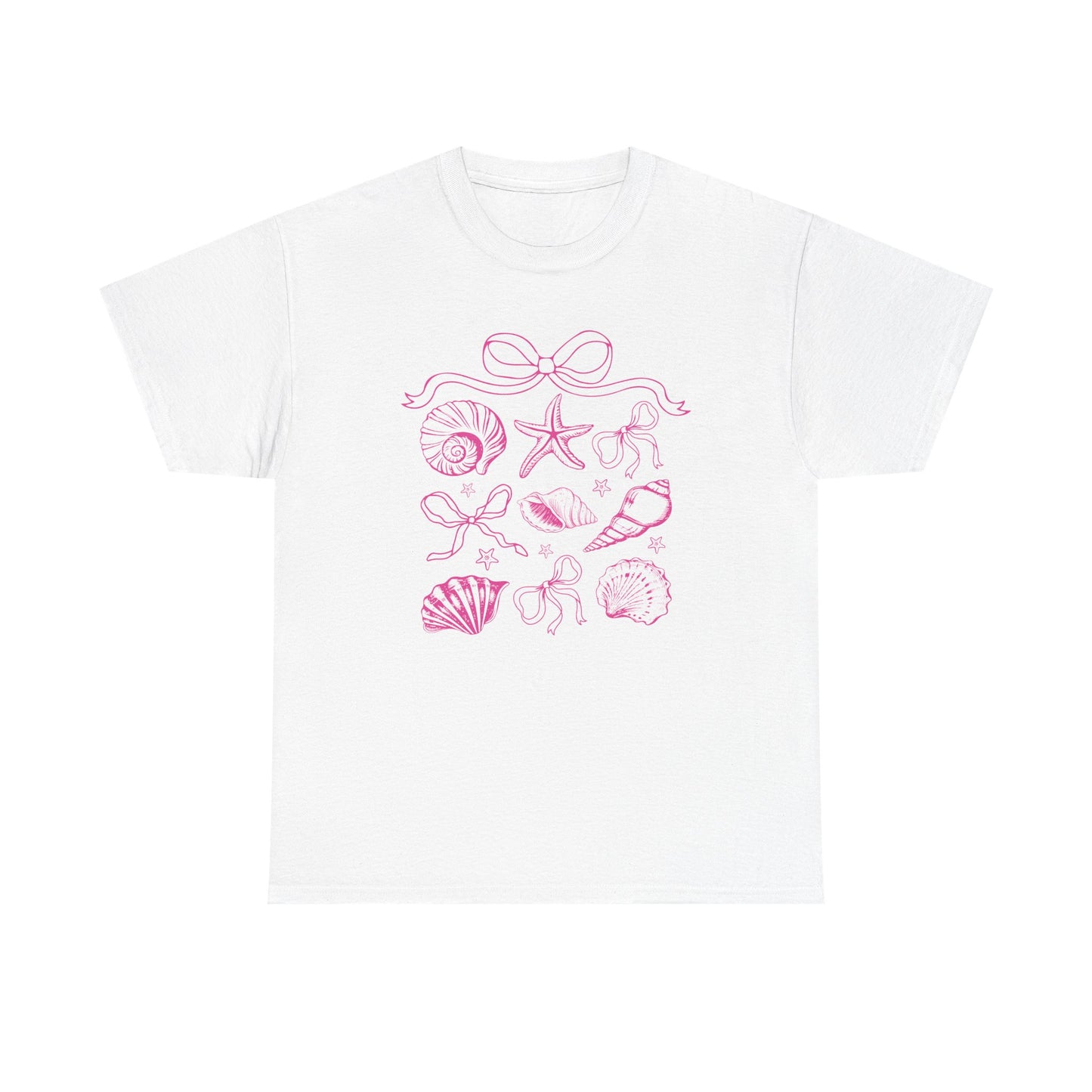 Pink Coastal Coquette Shell Cotton T-Shirt