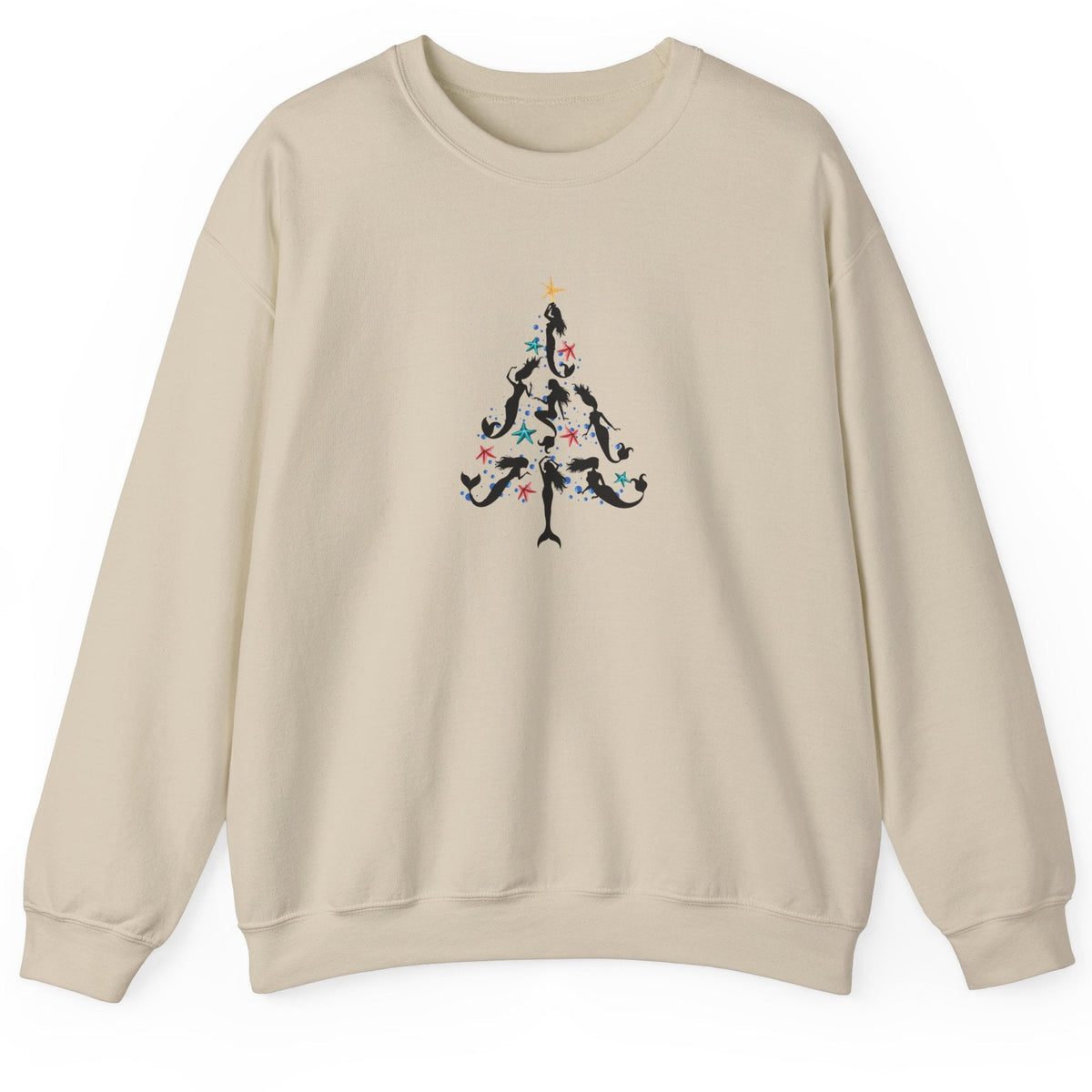 Mermaid Christmas Tree sweatshirt in sand