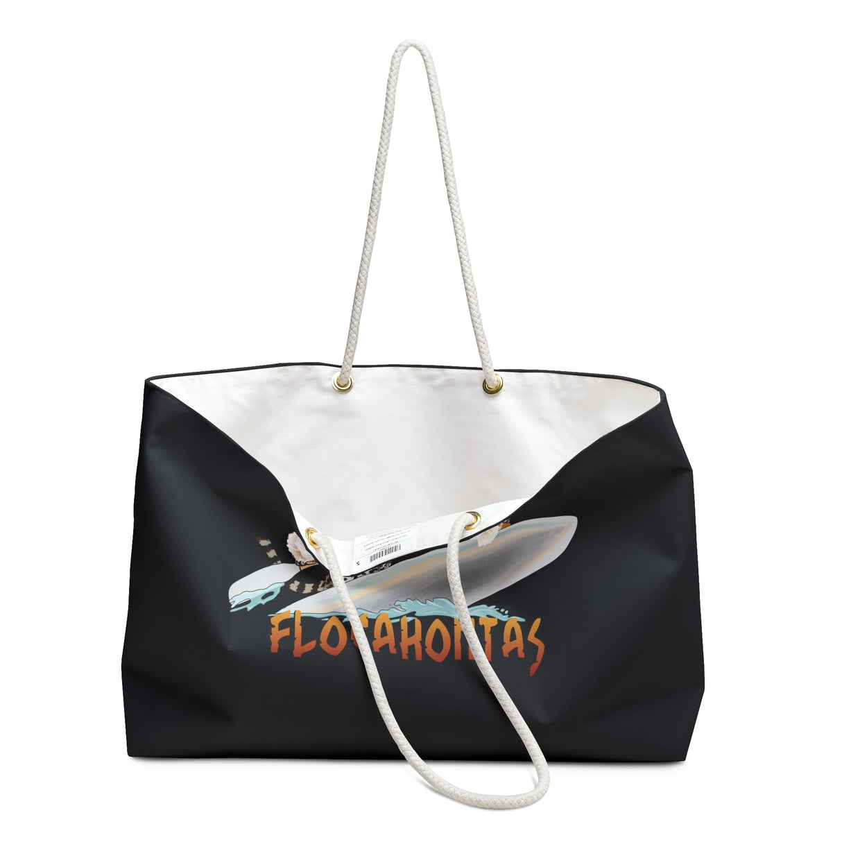 Black Weekender Bag Flocahontas featuring Flounder the purrmaid and Mouse Toy
