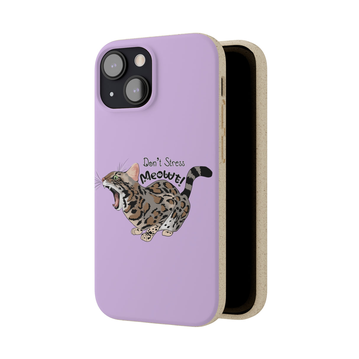 Flounder Cat - Don't Stress Meowt Biodegradable Phone Case – Eco-Friendly & Stylish