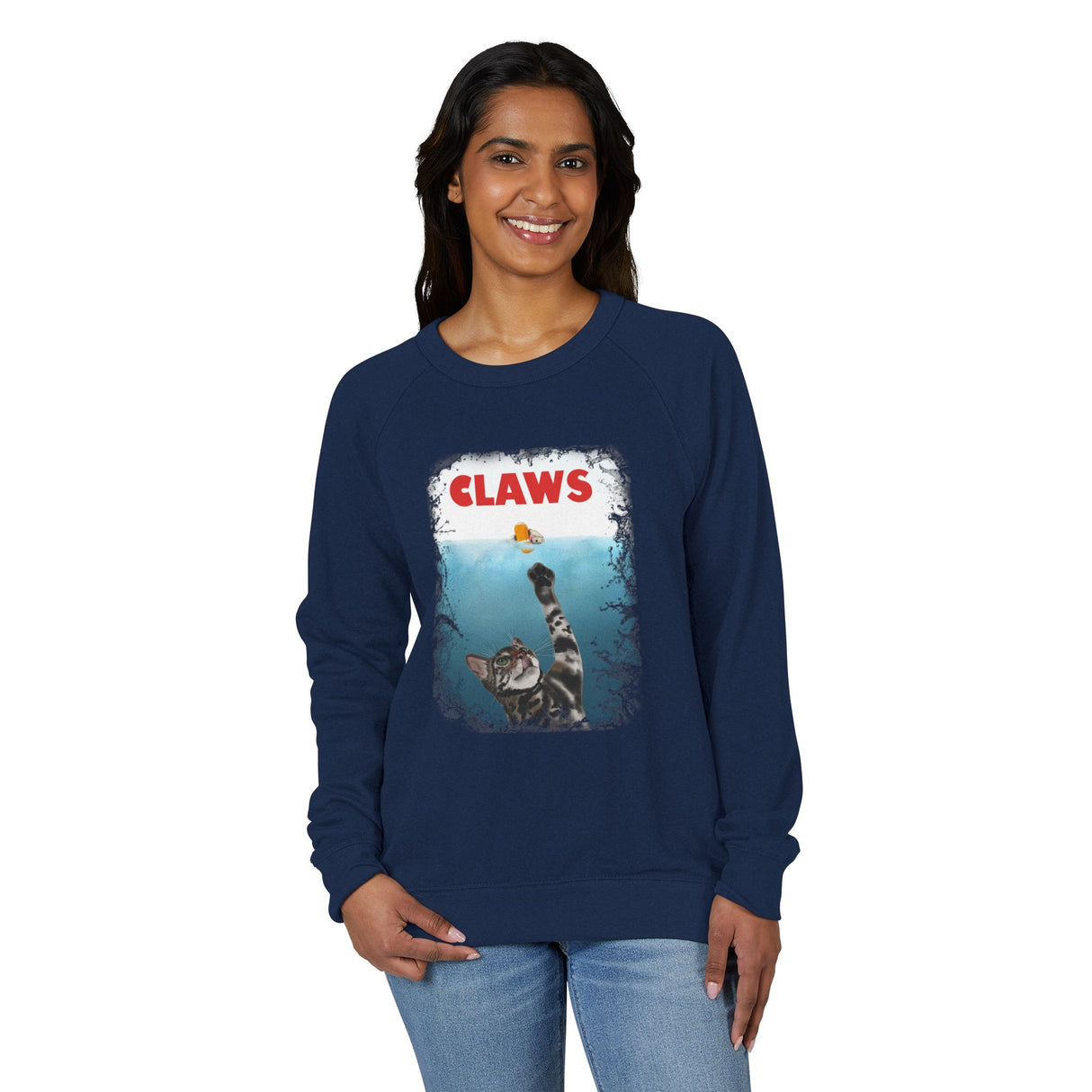 Purrmaid Flounder 'CLAWS' Raglan Crewneck