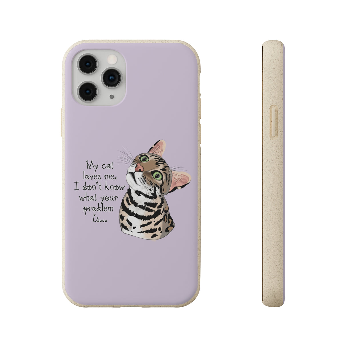 Flounder Cat - My Cat Loves Me Biodegradable Phone Case – Eco-Friendly Protection