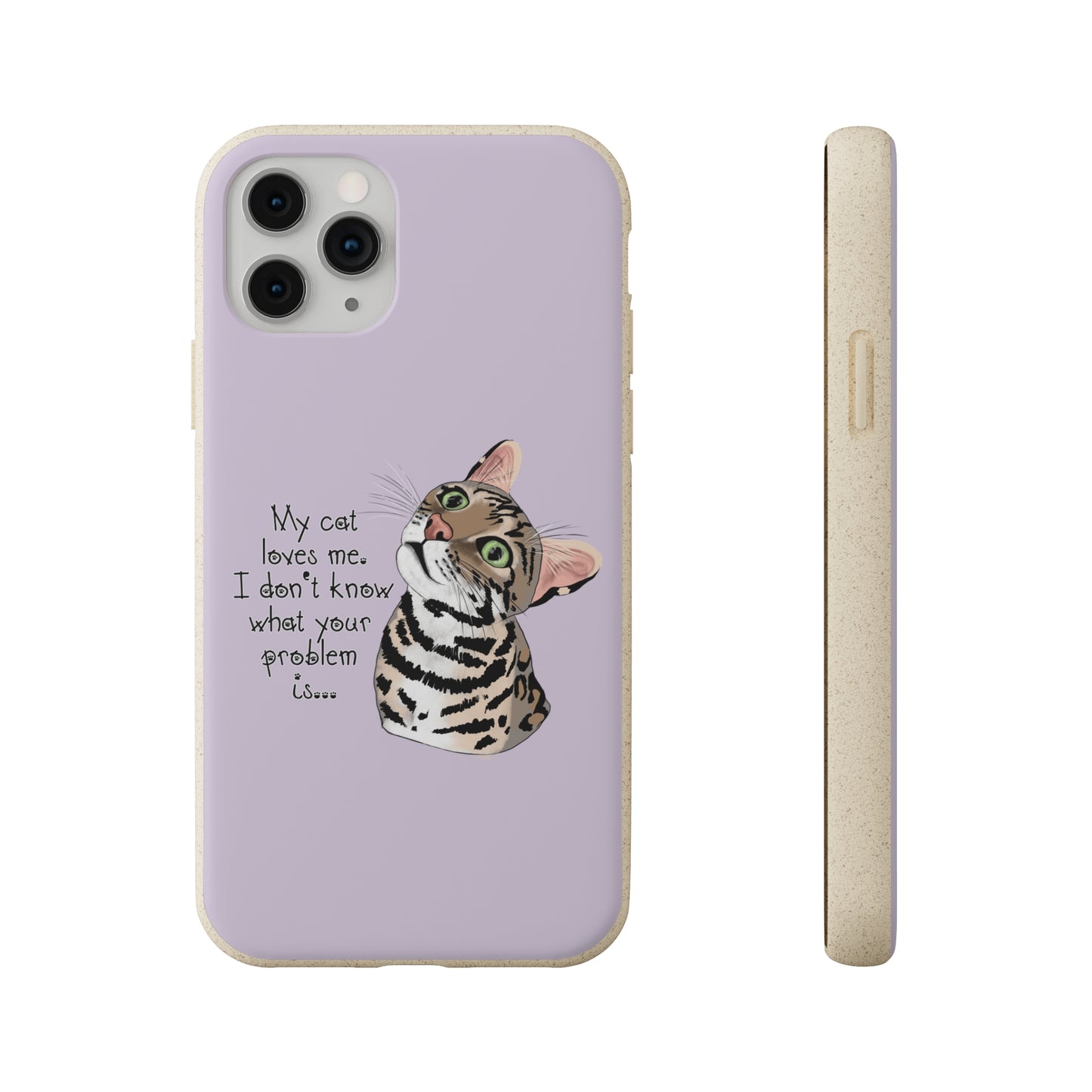 Flounder Cat - My Cat Loves Me Biodegradable Phone Case – Eco-Friendly Protection