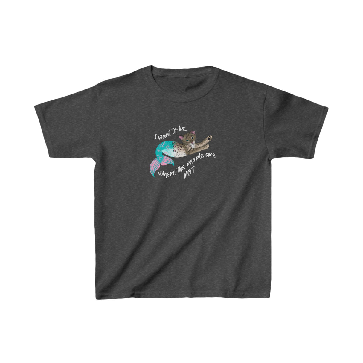 Kids T-shirt Purrmaid 'I wanna be where the people are NOT'