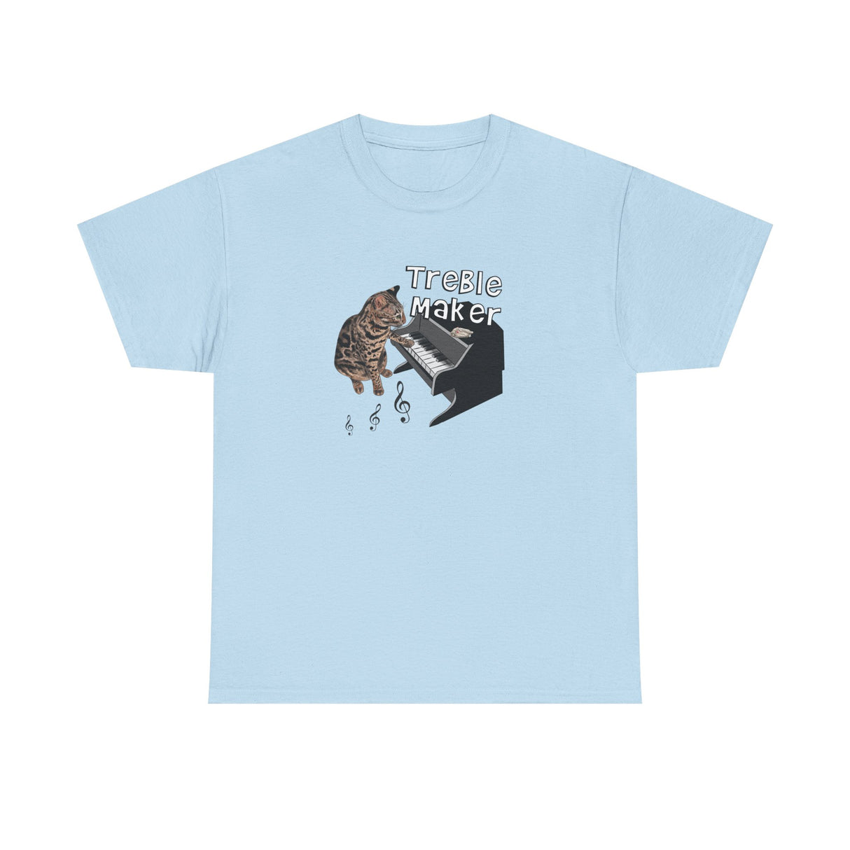 T-Shirt Treble Maker featuring Flounder the Purrmaid Playing Piano Design