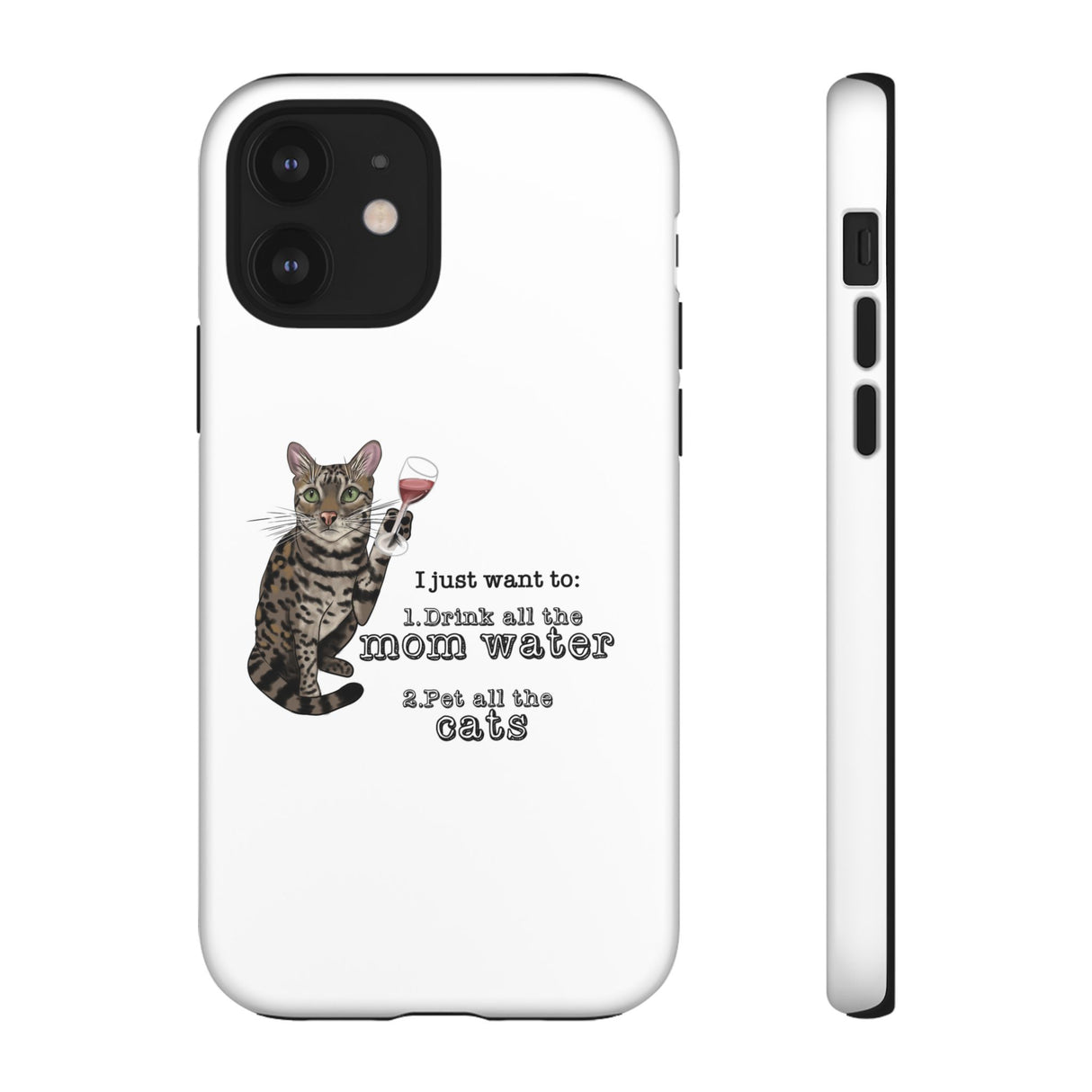 Flounder the Talking Cat Wine Glass Phone Case – "II just want to drink all the mom water"