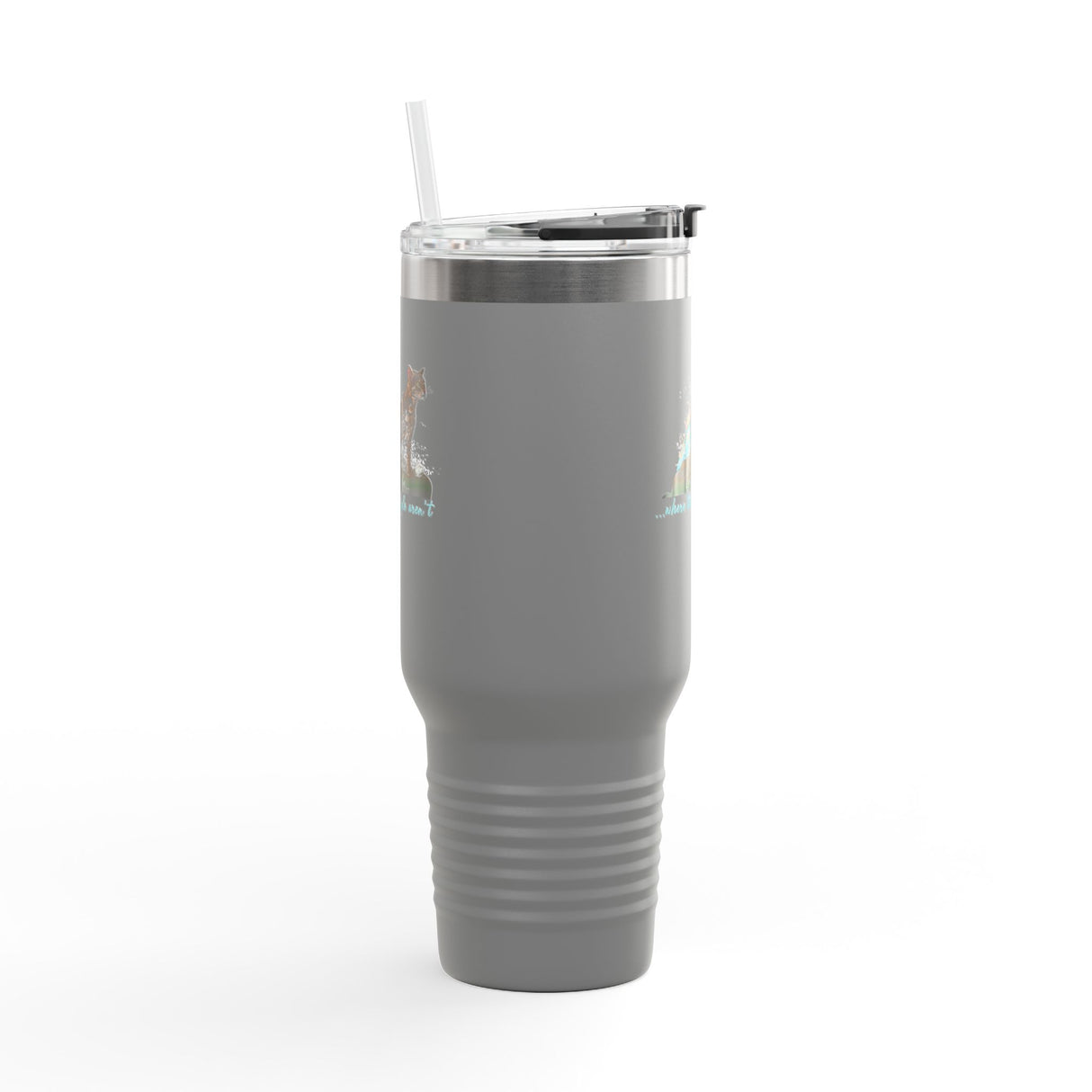 40oz Insulated Travel Mug — 'I Want to Be Where the People Aren't' Purrmaid Design