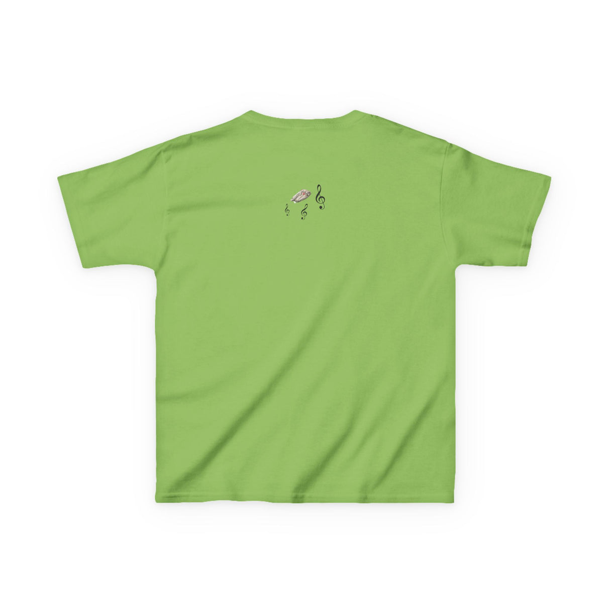 Kids Tee - Treble Maker Design Hand Drawn by Flounder's Mom, Nina Featuring Flounder the Purrmaid Playing Piano for Mouse Toy