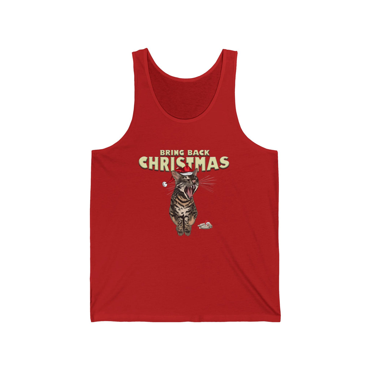 Flounder Cat “Bring Back Christmas” Unisex Jersey Tank – Festive Comfort