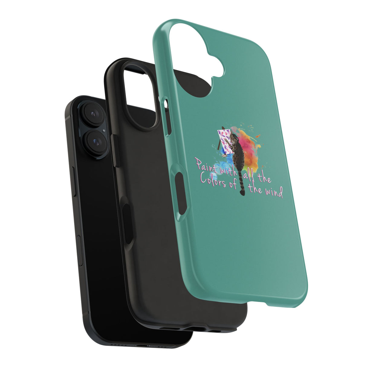 Tough Phone Case — "paint with all the colors of the wind" Flounder the Purrcasso Art