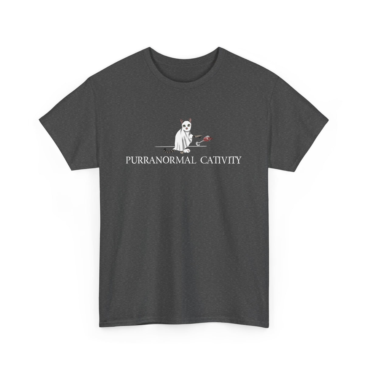 Graphic Tee - Purranormal Cativity featuring Flounder the Purrmaid and Mouse Toy