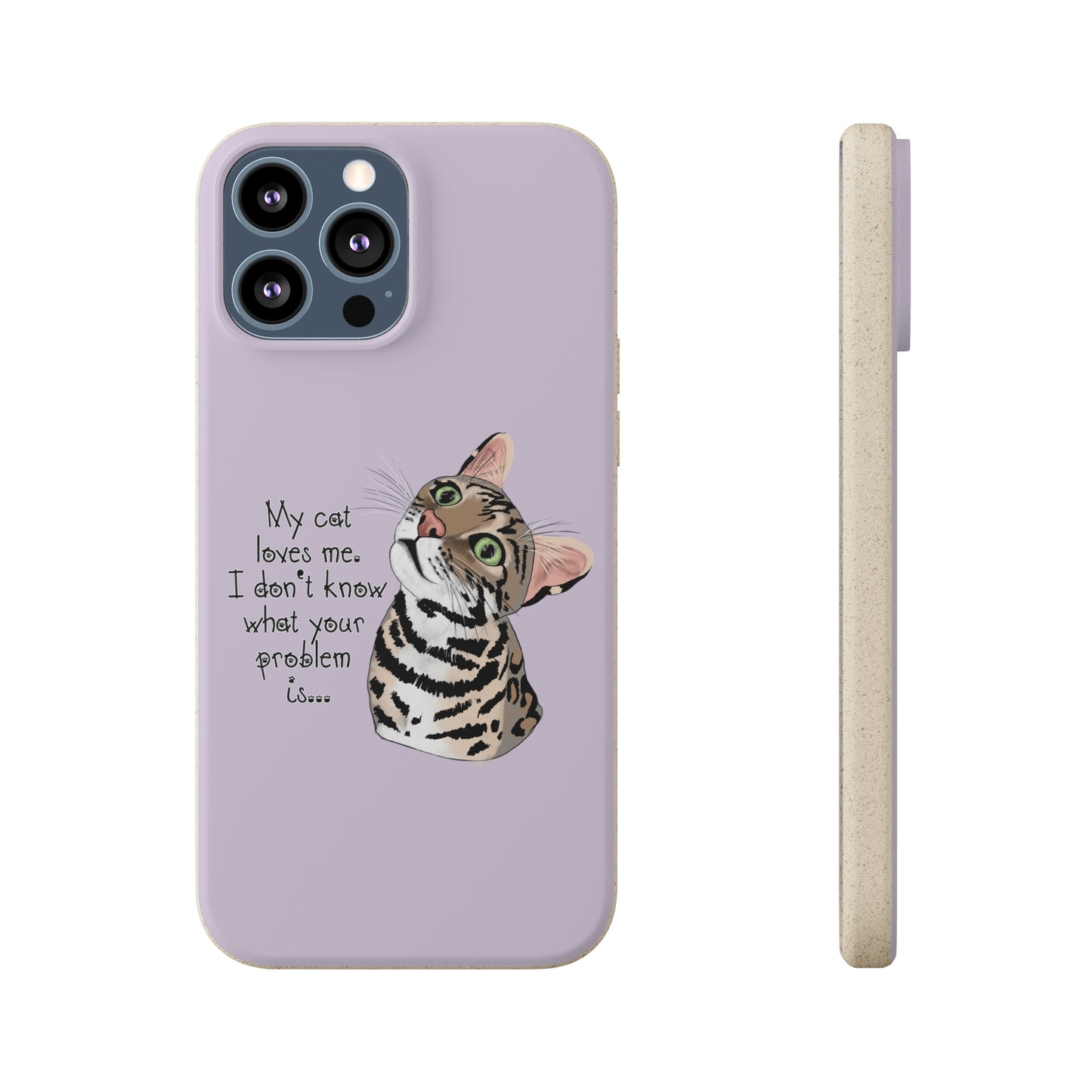 Flounder Cat - My Cat Loves Me Biodegradable Phone Case – Eco-Friendly Protection