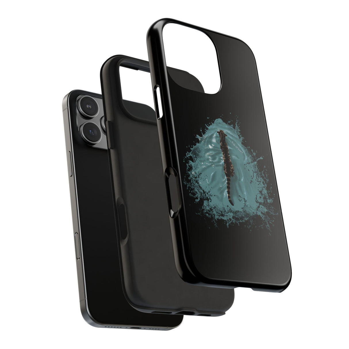 Fish at Heart Flounder Purrmaid Phone Case — Hand-Drawn Nautical Cat Design