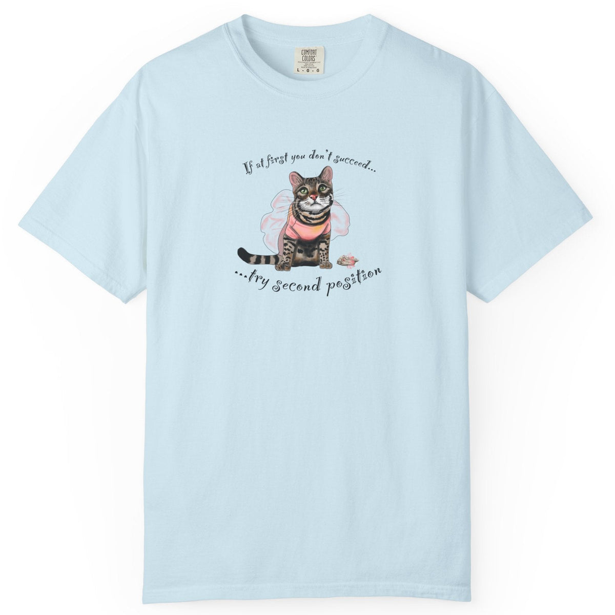 T-Shirt Flounder and Mouse Toy Ballet Tutus Second Position Design by Nina, shown in Chambray
