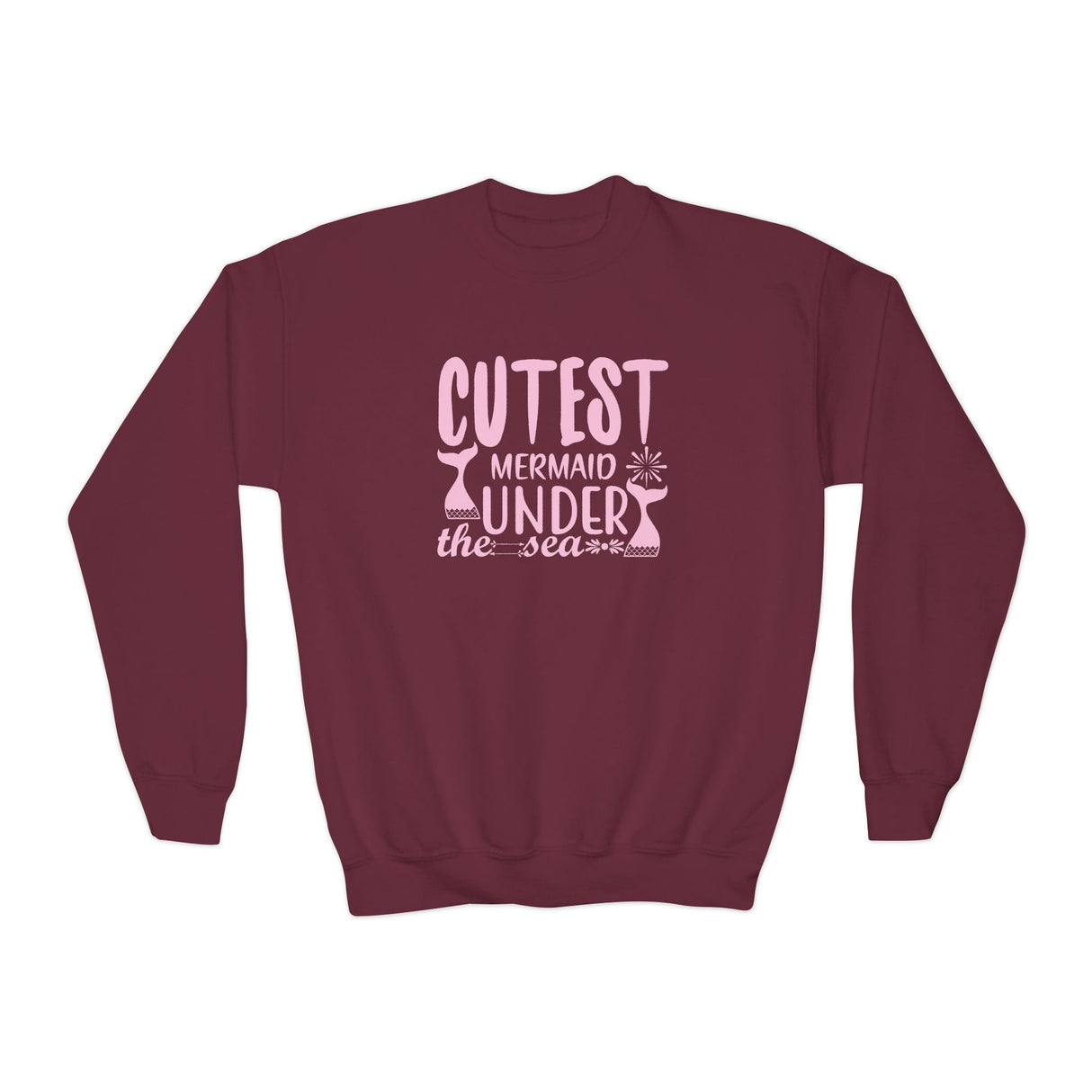 Cutest Mermaid Under the Sea Youth Crewneck Sweatshirt – Soft & Cozy