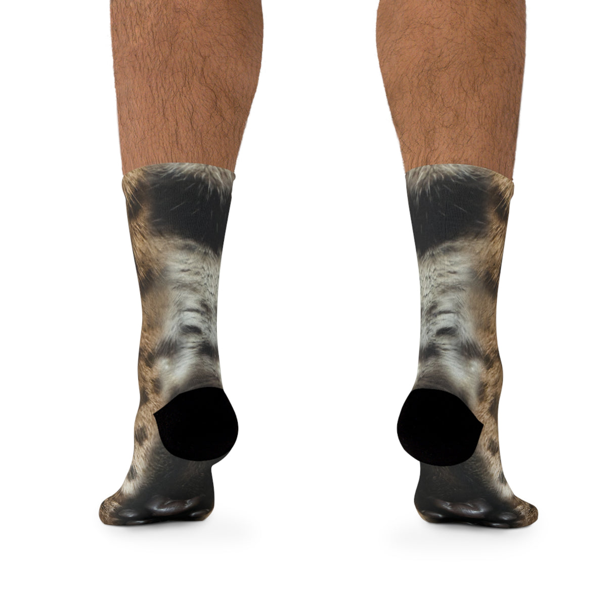 Flounder Paw Socks — Real Fur Pattern 'Twinsies' Novelty Socks