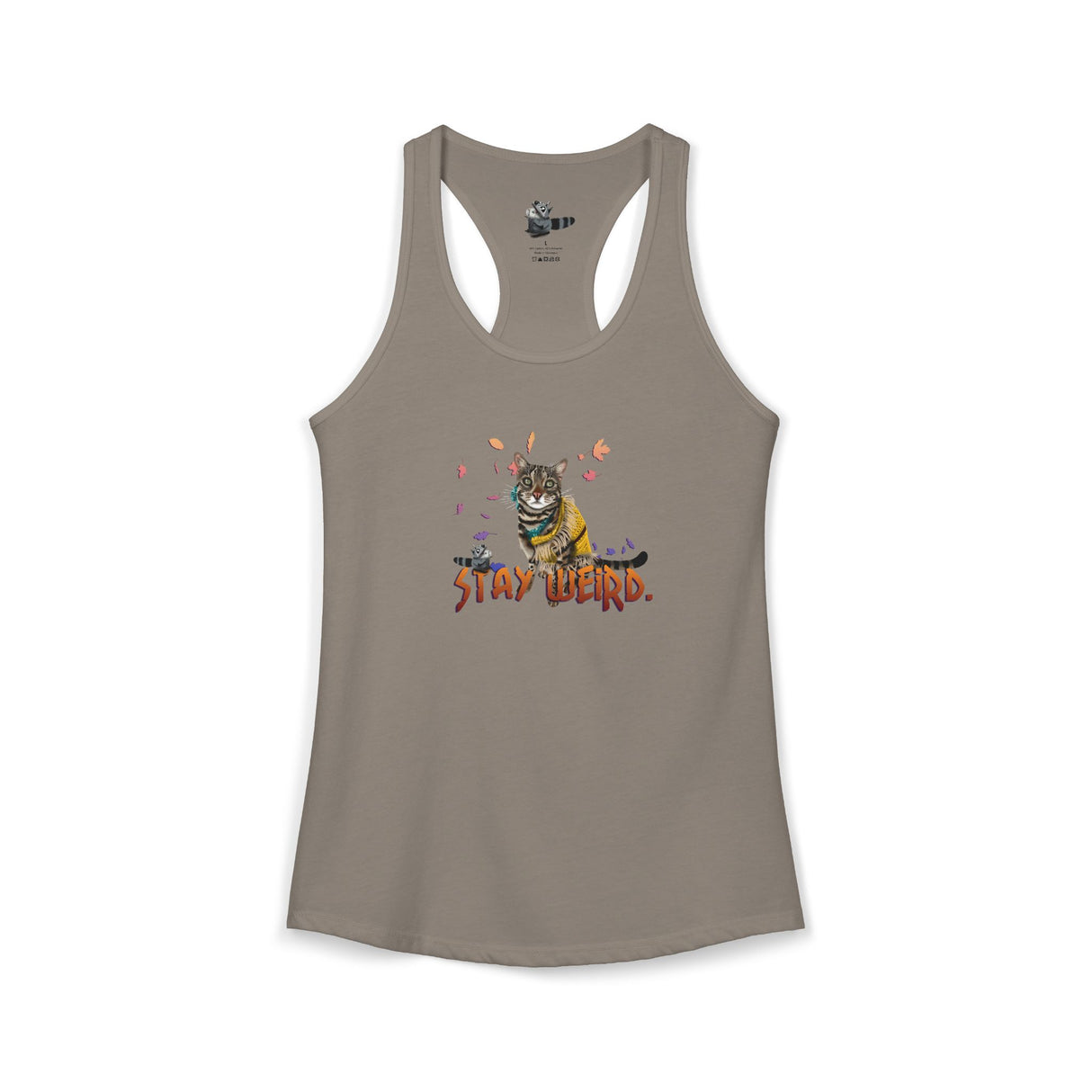 Stay Weird Flocahontas & Mouse Toy Racerback Tank