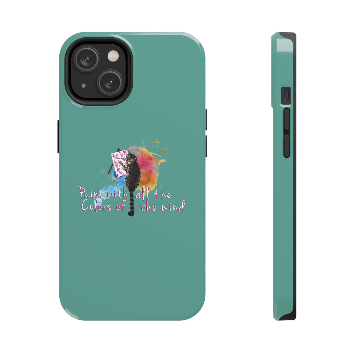Tough Phone Case — "paint with all the colors of the wind" Flounder the Purrcasso Art