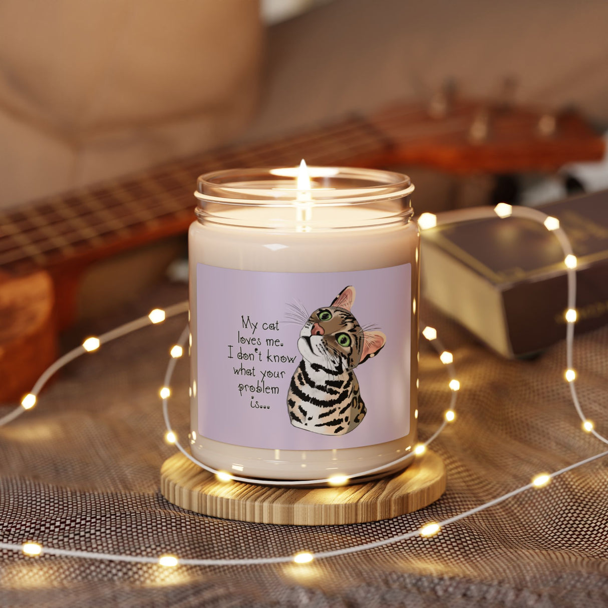 Flounder Cat - My Cat Loves Me Scented Soy Candle, 9oz – Relax & Unwind with Cozy Aromas
