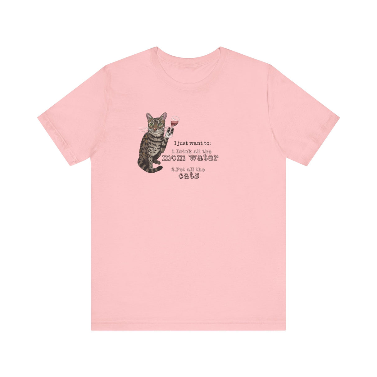 Funny Cat Mom water Wine T-shirt