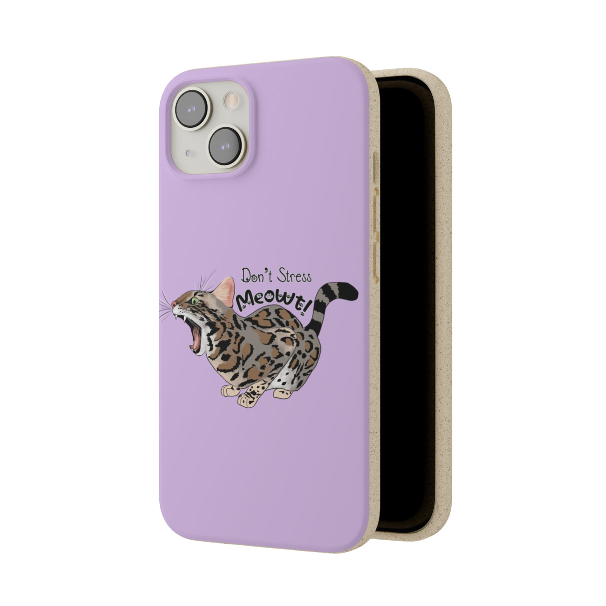 Flounder Cat - Don't Stress Meowt Biodegradable Phone Case – Eco-Friendly & Stylish
