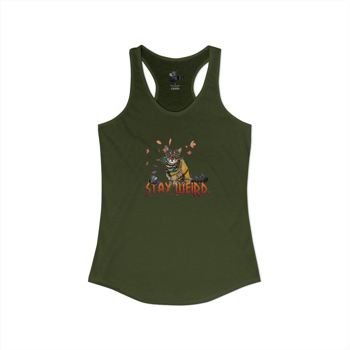 Stay Weird Flocahontas & Mouse Toy Racerback Tank