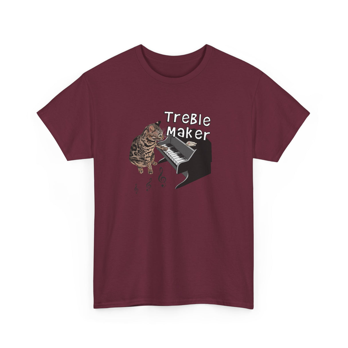 T-Shirt Treble Maker featuring Flounder the Purrmaid Playing Piano Design