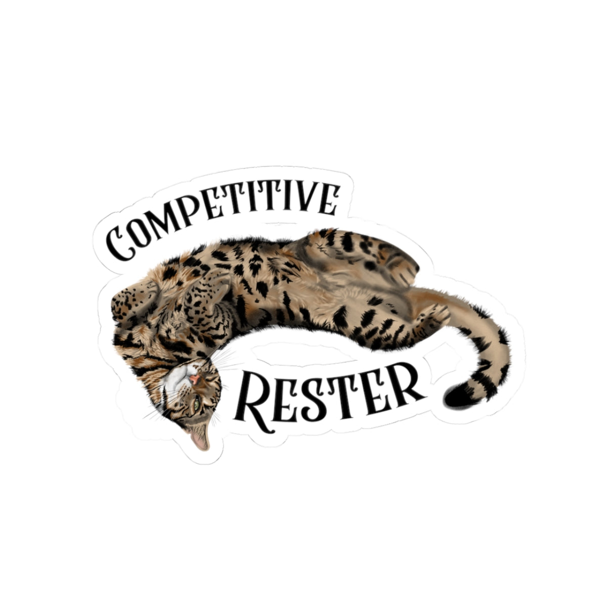 Flounder 'Competitive Rester' Kiss-Cut Sticker