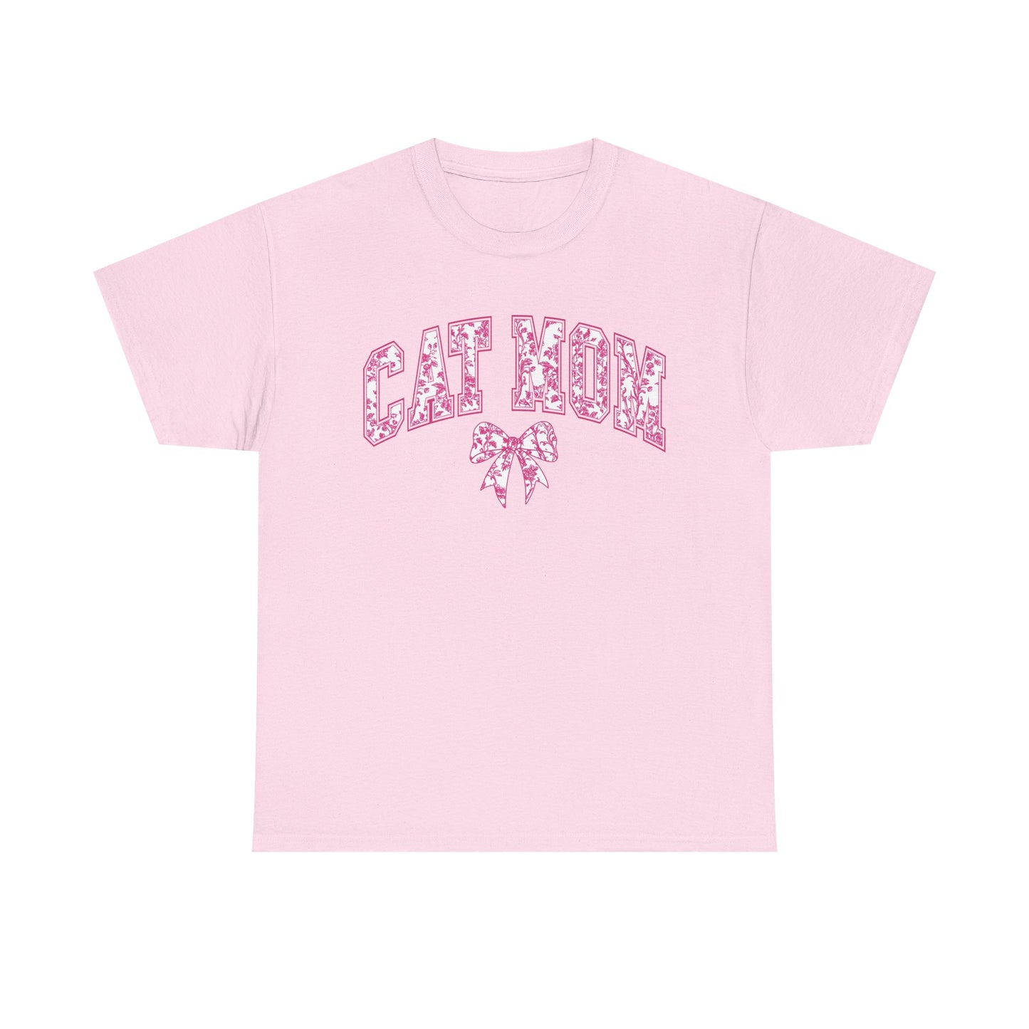 Pink Cat Mom Coquette Style - Cotton Tee
