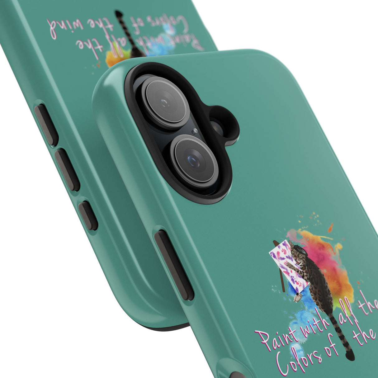 Tough Phone Case — "paint with all the colors of the wind" Flounder the Purrcasso Art