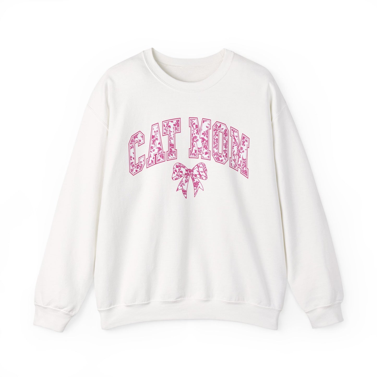 Pink Coquette Cat Mom Crewneck Sweatshirt