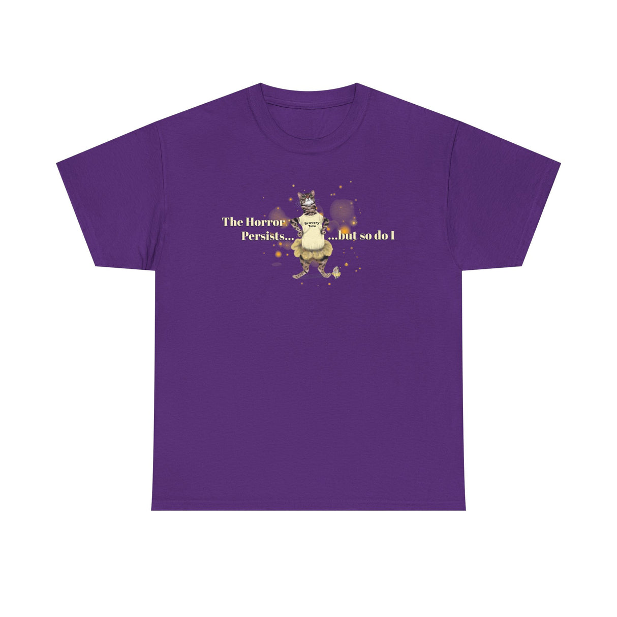 Unisex Heavy Cotton Tee - Bravery Tutu design featuring Flounder with Mouse Toy by her side
