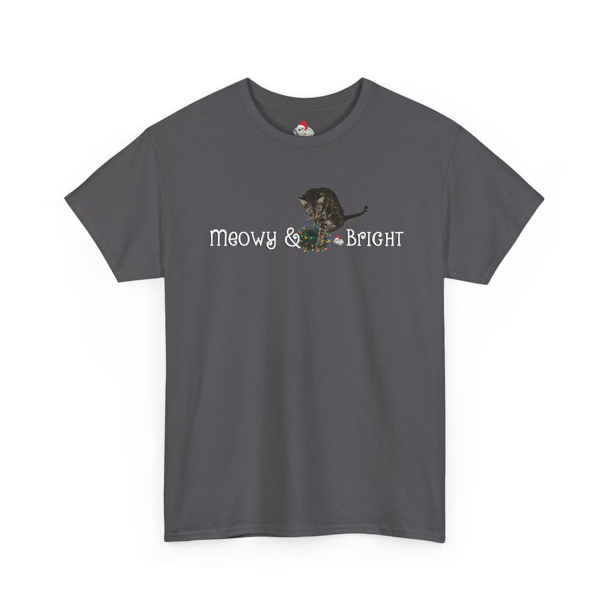 Meowy & Bright Christmas T-Shirt — Flounder & Mouse Toy Holiday Tee