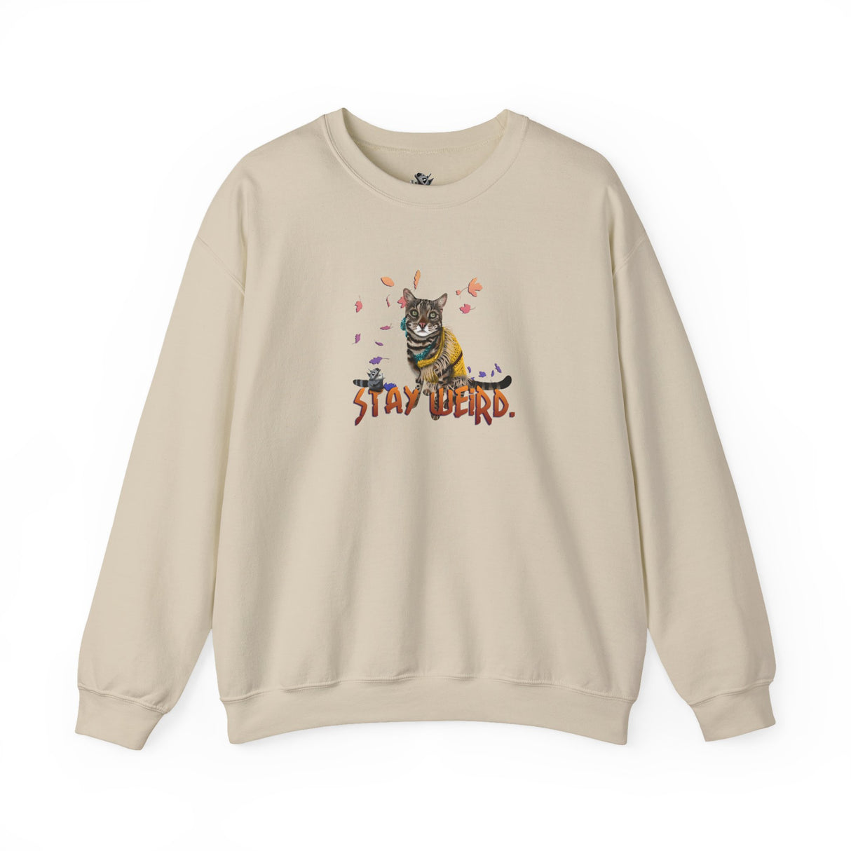 Stay Weird Sweatshirt — Hand-Drawn Flounder & Mouse Toy Hug Crewneck