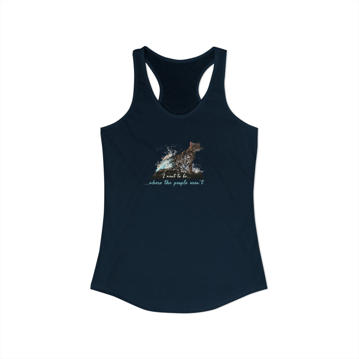 Purrmaid Flounder Racerback Tank — "I Want to Be Where the People Aren't"