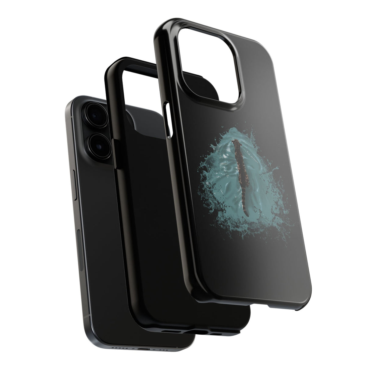 Fish at Heart Flounder Purrmaid Phone Case — Hand-Drawn Nautical Cat Design