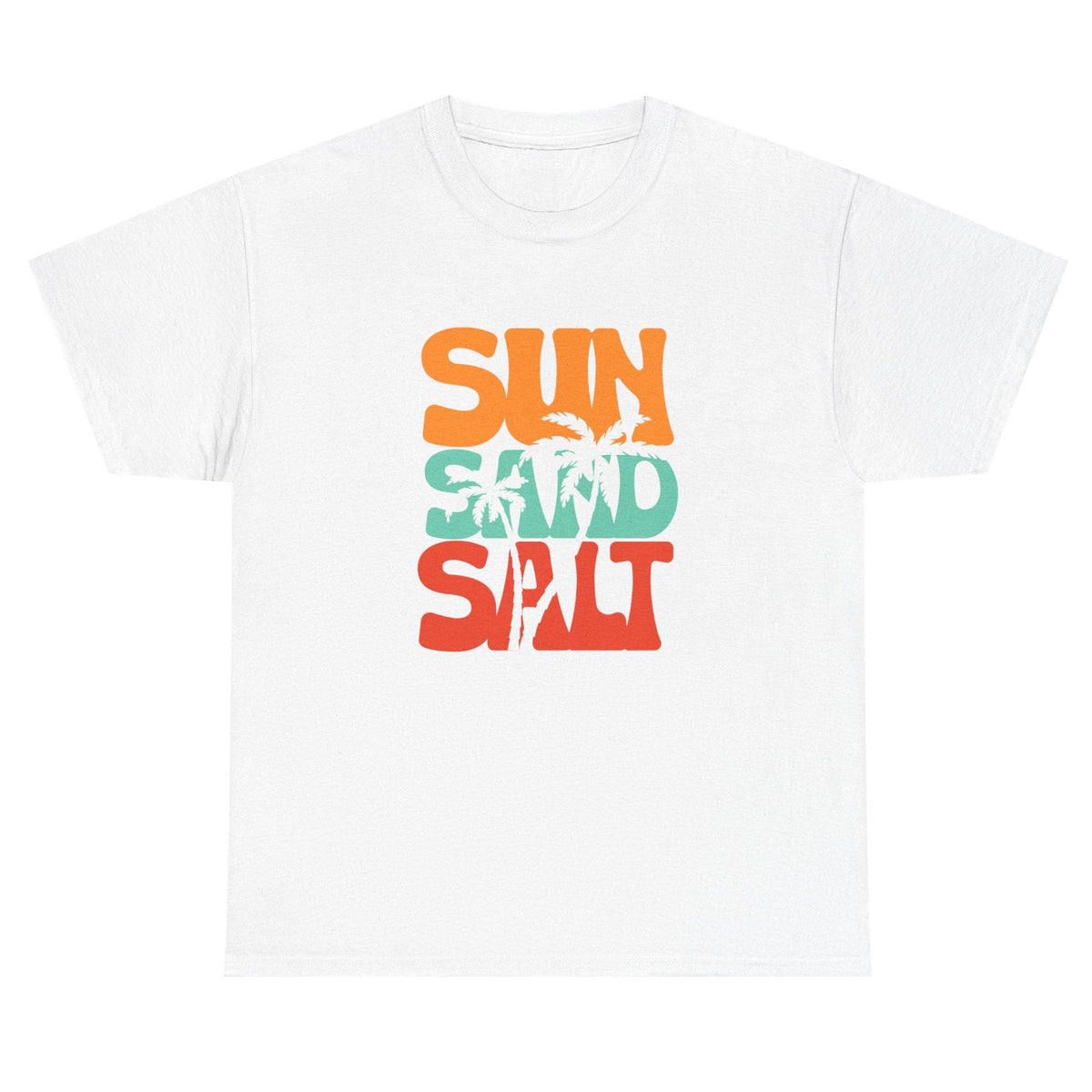 Sun, Sand, Salt cotton tee in white