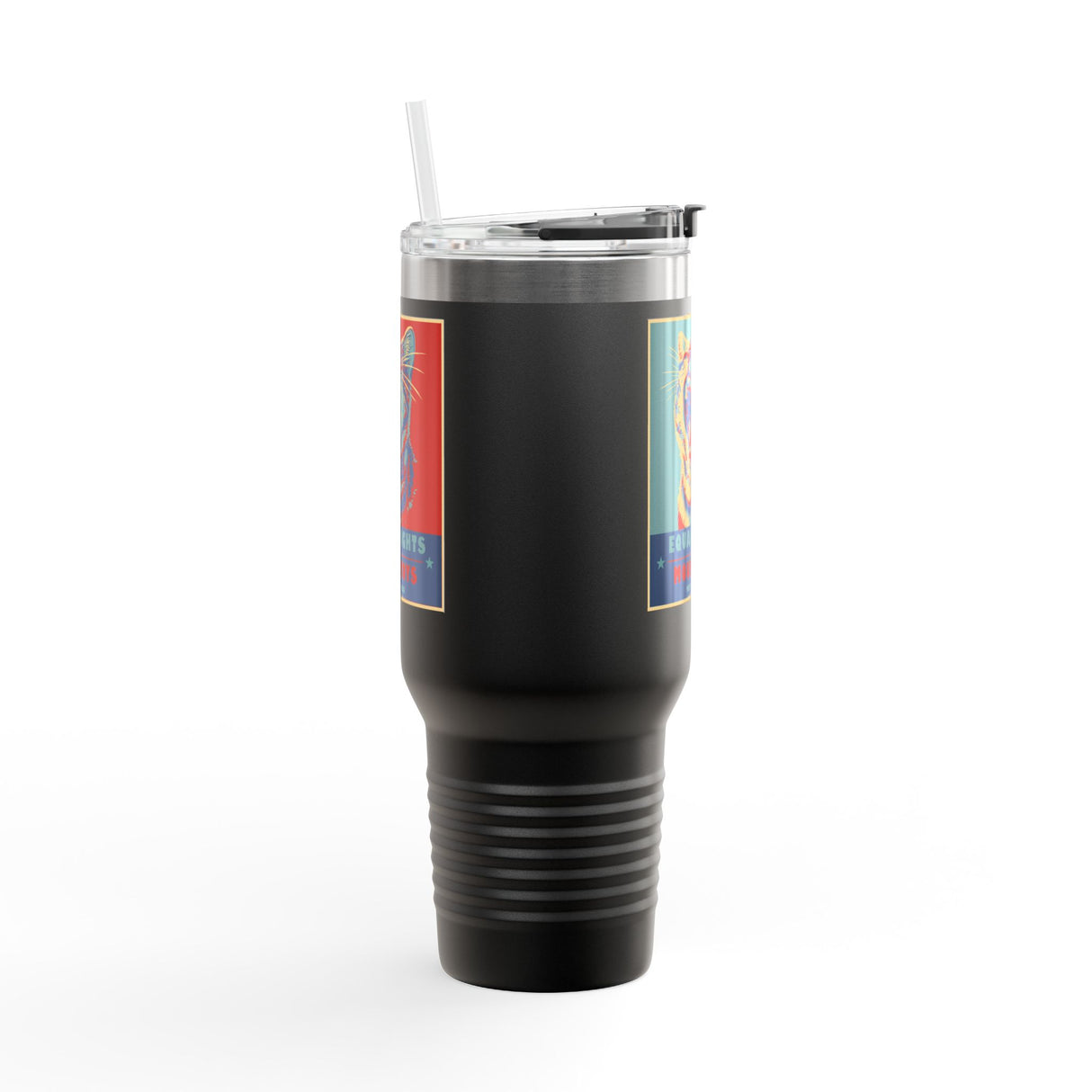 Insulated Travel Mug — "Vote Fish 2028" Funny Political Campaign Design Featuring Flounder the Purrmaid