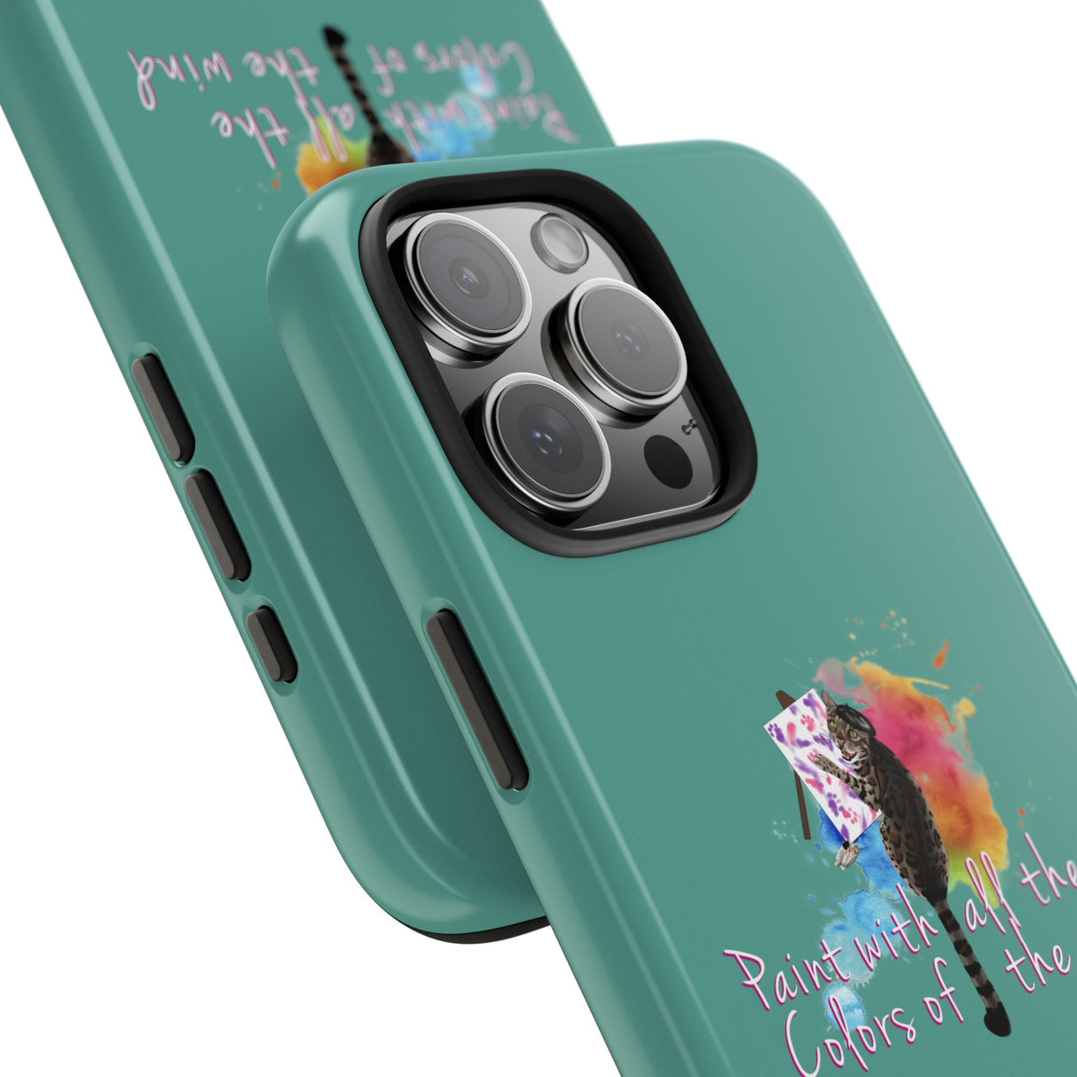 Tough Phone Case — "paint with all the colors of the wind" Flounder the Purrcasso Art