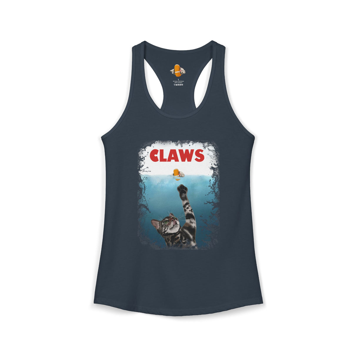 Purrmaid Flounder Claws Tank — Women's Racerback Tank with 'Shark-Like' Cat Catch Design