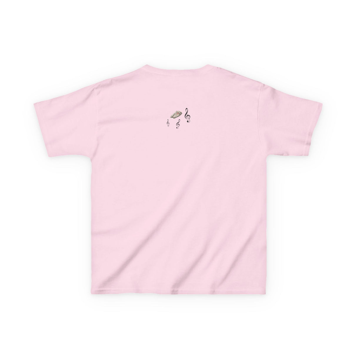 Kids Tee - Treble Maker Design Hand Drawn by Flounder's Mom, Nina Featuring Flounder the Purrmaid Playing Piano for Mouse Toy
