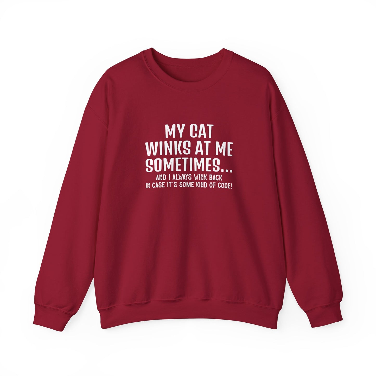 Cat Winks Funny Sweatshirt Adult