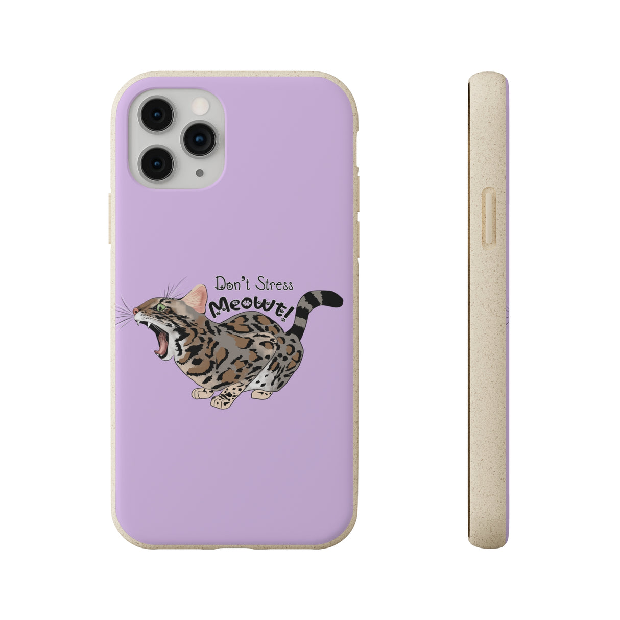 Flounder Cat - Don't Stress Meowt Biodegradable Phone Case – Eco-Friendly & Stylish